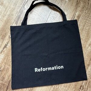 Reformation Black Canvas Tote Bag